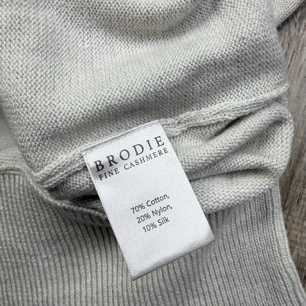 Whisper By Brodie Fine Cashmere Womens Gray Rainbow Stripe Full Zip Hoodie Sz L - Picture 6 of 11